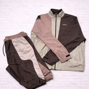 Converse Tracksuit Mens Large Jacket Pants Set Colorblock Athletic Outfit